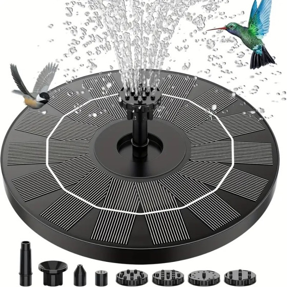 Solar Powered Floating Fountain Pump with 4 Nozzles-Outdoor Garden Water Feature